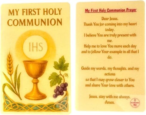مجموعة Westmon Works First Communion Scapular Set لملحقاتها البيضاء المغلفة مع بطاقة الصلاة المقدسة المصنوعة في الولايات المتحدة الأمريكية in Kuwait