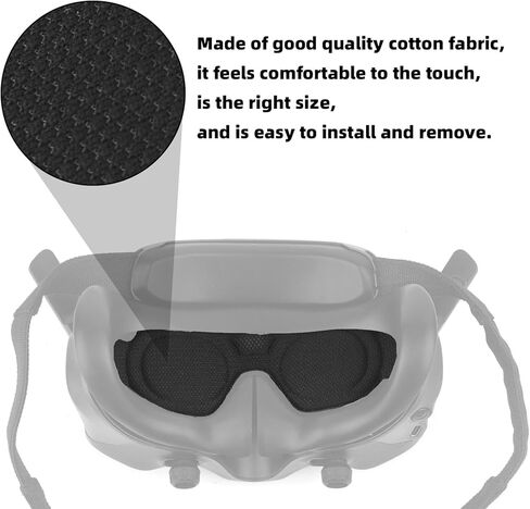قطعتان من واقي غطاء العدسة لنظارات DJI Avata 2 Goggles 3/2، غطاء حماية من الغبار القطني لنظارات Goggles 3/2/Integra (أسود) in Kuwait