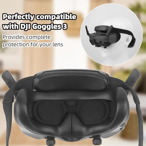 قطعتان من واقي غطاء العدسة لنظارات DJI Avata 2 Goggles 3/2، غطاء حماية من الغبار القطني لنظارات Goggles 3/2/Integra (أسود) in Kuwait
