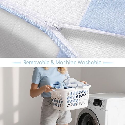 TeQsli Crib Mattress, Breathable Memory Foam Toddler Mattress, with Removable Machine Washable Cover, Fits Standard Baby & Toddler Bed (52" x27.6" x4.5") in Kuwait