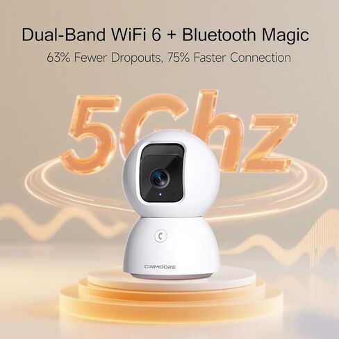 5G Security Camera Indoor 3-Pack, No-Monthly-Fee AI Tracking Facial Recognition, 3K Pet/Dog Camera with Speaker/Phone App, PTZ WiFi Baby Monitor Cameras for Home Security, 0-Glow Night Vision in Saudi Arabia