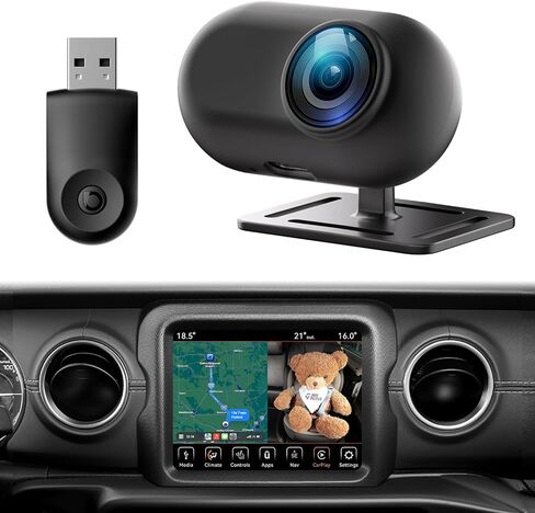 كاميرا سيارة للأطفال من JOYTUTUS مع محول CarPlay اللاسلكي، شاشة عرض المقعد الخلفي بدقة 1080 بكسل عالية الدقة على شاشة السيارة، شاشة سيارة الطفل للأطفال بعرض 150 درجة، شاشة خلفية مواجهة أساسيات هدايا الدش للحيوانات الأليفة in Kuwait