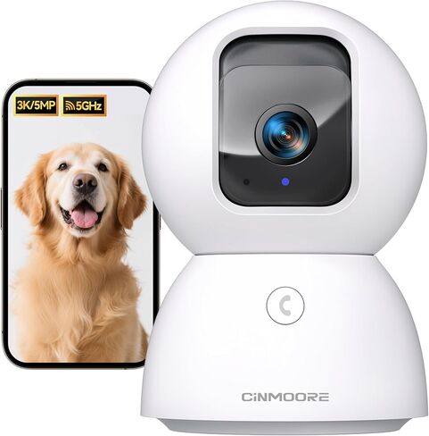 5G Security Camera Indoor 3-Pack, No-Monthly-Fee AI Tracking Facial Recognition, 3K Pet/Dog Camera with Speaker/Phone App, PTZ WiFi Baby Monitor Cameras for Home Security, 0-Glow Night Vision in Saudi Arabia