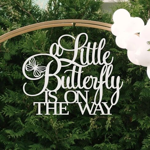 A Little Butterfly Is On The Way Baby Shower Party Sign for Backdrop,Wooden Floral Bridal Shower Decor for Butterfly Theme Wedding Engagement Bachelorette Party Decorations in Kuwait