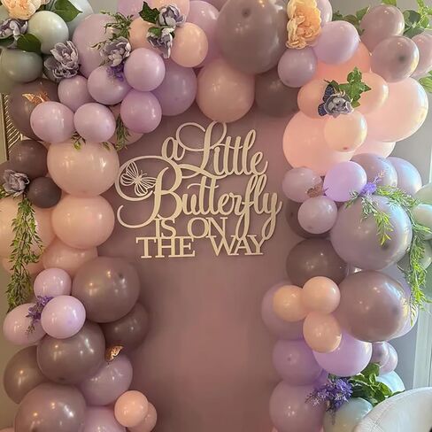 A Little Butterfly Is On The Way Baby Shower Party Sign for Backdrop,Wooden Floral Bridal Shower Decor for Butterfly Theme Wedding Engagement Bachelorette Party Decorations in Kuwait