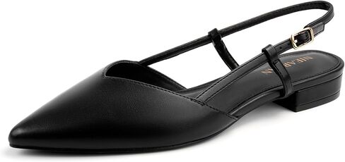 Slingback الشقق للنساء مغلقة أشار تو مشبك فستان بحزام أحذية أنيقة الباليه الشقق كعب منخفض المشي حفل زفاف in Kuwait