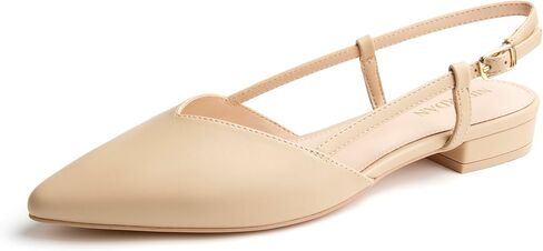 Slingback الشقق للنساء مغلقة أشار تو مشبك فستان بحزام أحذية أنيقة الباليه الشقق كعب منخفض المشي حفل زفاف in Kuwait