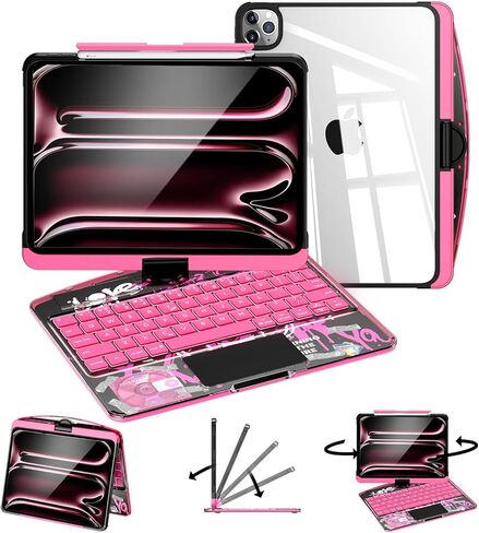 Fold Transparent Keyboard Case for iPad Air 13in(M3/M2) 2025/2024 in Saudi Arabia