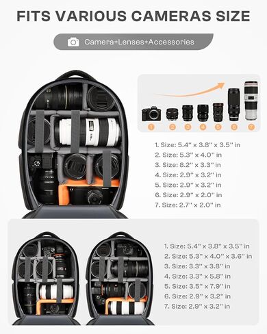حقيبة ظهر للكاميرا، حقيبة كاميرا DSLR SLR للمصورين المتوافقة مع طائرة Sony/Canon/Nikon/DJI Mavic بدون طيار، حقيبة ظهر للتصوير الفوتوغرافي بغطاء مطر مقاوم للماء، حقيبة كاميرا حامل حامل ثلاثي القوائم تناسب كمبيوتر محمول مقاس 16 بوصة in Kuwait