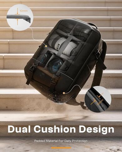 حقيبة ظهر للكاميرا، حقيبة كاميرا DSLR SLR للمصورين المتوافقة مع طائرة Sony/Canon/Nikon/DJI Mavic بدون طيار، حقيبة ظهر للتصوير الفوتوغرافي بغطاء مطر مقاوم للماء، حقيبة كاميرا حامل حامل ثلاثي القوائم تناسب كمبيوتر محمول مقاس 16 بوصة in Kuwait