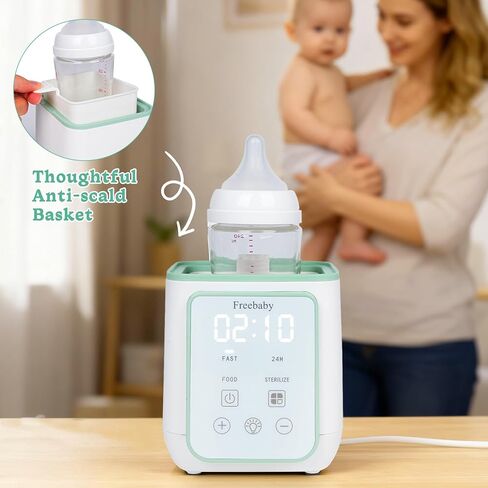 Freebaby Bottle Warmer, 10-in-1 Fast Baby Bottle Warmer for Breast Milk & Formula,Milk Warmer with Multi-Temperature Setting,Auto Shut-Off,Defrost & Food Heating,Fit for All Bottles(Green) in Saudi Arabia
