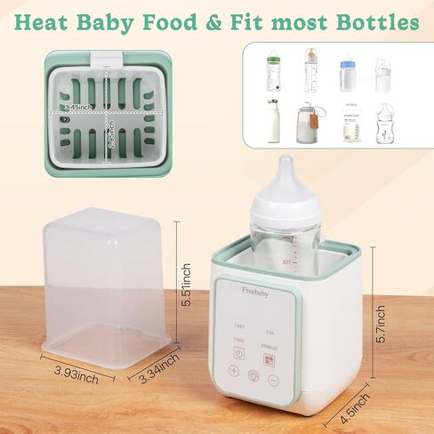 Freebaby Bottle Warmer, 10-in-1 Fast Baby Bottle Warmer for Breast Milk & Formula,Milk Warmer with Multi-Temperature Setting,Auto Shut-Off,Defrost & Food Heating,Fit for All Bottles(Green) in Saudi Arabia