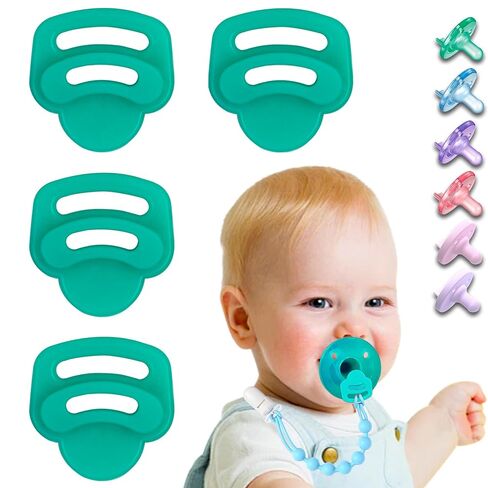 Silicone Pacifier Clip Adapter Ring for Philips Avent Soothie, 4 Pack 100% Food-Grade Silicone Binky Clips Holder Adapter Rings Competible with Avent Soothie,BPA-Free Soft Flexible Safe Durable, Green in Kuwait