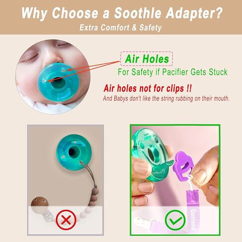 Silicone Pacifier Clip Adapter Ring for Philips Avent Soothie, 4 Pack 100% Food-Grade Silicone Binky Clips Holder Adapter Rings Competible with Avent Soothie,BPA-Free Soft Flexible Safe Durable, Green in Kuwait