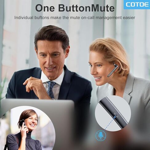 Bluetooth Headset V5.3, Wireless Earpiece with 500mAh Charging Case Hand-Free Headphones Noise Canceling Mic for Office/Driving/Business in Saudi Arabia