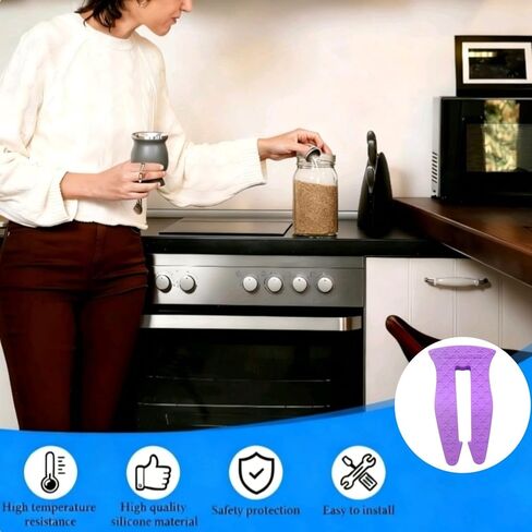 Universal Stove Knob Locks(2Pack Purple + 3Pack Blue) Child Proof Gas Stove Safety Lock with Key, Easy Install No Tools Needed, Heat Resistant Baby Proofing Essentials for Kitchen Cooktop in Kuwait