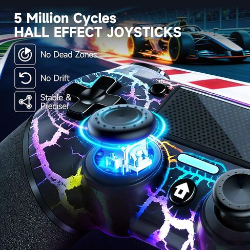 وحدة تحكم لاسلكية AceGamer لجهاز PS4، عصا تحكم V2 Gamepad بتصميم مخصص لجهاز PS4 مع قبضة غير قابلة للانزلاق من كلا الجانبين ومقبس صوت 3.5 مم! قبعات الإبهام متضمنة! (برق) in Saudi Arabia
