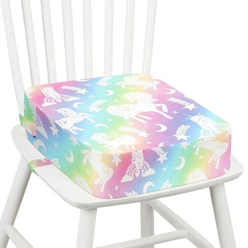 Toddler Booster Seat for Dining Table Kitchen Chair, Kids Booster Seat with Non-Slip Bottom and Adjustable Straps, 4" Detachable Washable Portable Travel Increasing Cushion (Hearts) in Kuwait