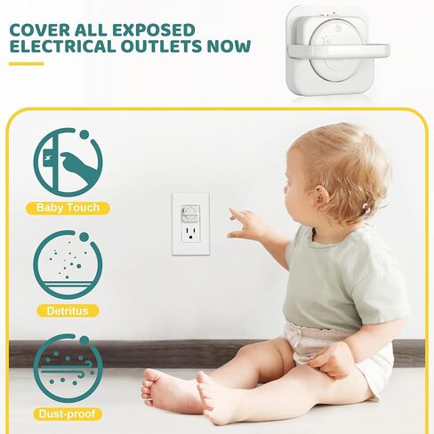 4our Kiddies 45 Pack Outlet Covers Baby Proofing, Baby Proof Plug Covers with Hidden Pull Handle for Child Safety, Electric Socket Covers, Plug Protectors to Prevent Power Shock(White) in Kuwait