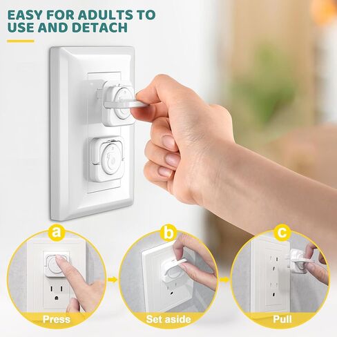 4our Kiddies 45 Pack Outlet Covers Baby Proofing, Baby Proof Plug Covers with Hidden Pull Handle for Child Safety, Electric Socket Covers, Plug Protectors to Prevent Power Shock(White) in Kuwait