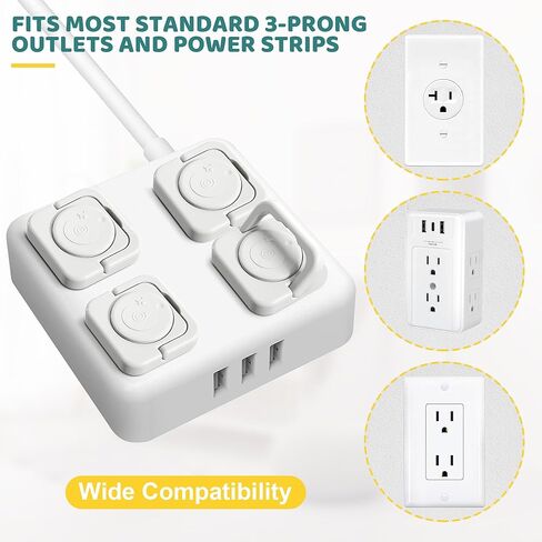 4our Kiddies 45 Pack Outlet Covers Baby Proofing, Baby Proof Plug Covers with Hidden Pull Handle for Child Safety, Electric Socket Covers, Plug Protectors to Prevent Power Shock(White) in Kuwait