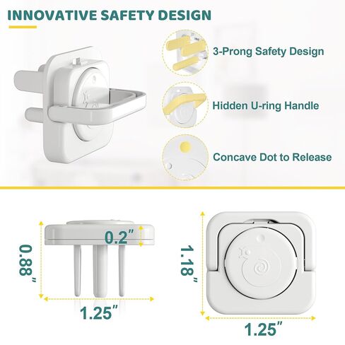 4our Kiddies 45 Pack Outlet Covers Baby Proofing, Baby Proof Plug Covers with Hidden Pull Handle for Child Safety, Electric Socket Covers, Plug Protectors to Prevent Power Shock(White) in Kuwait