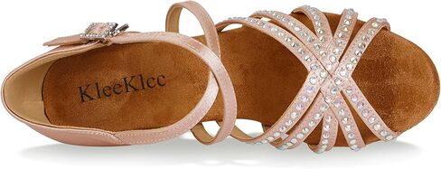 Rhinestone Ballroom Dance Shoes Women Latin Salsa Dancing Shoes Practice Dance Heels ZB07 in Saudi Arabia