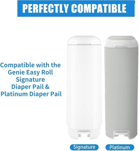 Diaper Pail Easy Roll Refill Bags, Compatible with Genie Easy Roll Signature and Platinum Pails, Each 30 Bags Holds Up to 1410 Newborn Diapers, 7-Layer Odor-Barrier Technology, 3 Pack (90 Bags) in Saudi Arabia