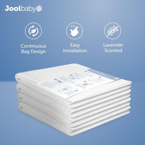 Jool Baby SMARTWAVE Diaper Pail Refill Liners (4-Pack) – Continuous Liner System - Lavender Scent, Lasts Up to 1980 Diapers in Saudi Arabia