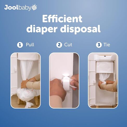 Jool Baby SMARTWAVE Diaper Pail Refill Liners (4-Pack) – Continuous Liner System - Lavender Scent, Lasts Up to 1980 Diapers in Saudi Arabia
