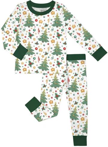 Weiwei Pajama Set for Boys & Girls Set of 2, Viscose from Bamboo Toddler Pajamas for Kids, Long-Sleeve Sleepwear 2pcs in Saudi Arabia