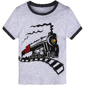 Little Hand Toddler Baby Boys Tops Cartoon Dinosaur Print Tees Kids Cotton Clothes Summer Short Sleeves T-Shirts 2-8 Years in Kuwait