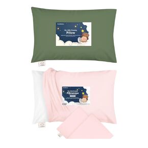 KeaBabies Toddler Pillow with Pillowcase and Toddler Pillowcase 13X18 - Soft Cotton Kids Pillow for Sleeping - Soft and Breathable, Perfect for Boys, Girls, Kids, Travel, Nap in Kuwait