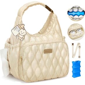 Mancro Breast Milk Cooler Bag with Ice Pack, Breast Pump Bag Fits 2 Wearable Pumps and 6 Bottles, Insulated Bottle Bag for Daycare or Work, Compatible with Momcozy/Medela/Elvie/Willow in Kuwait