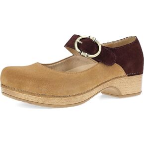 Dansko Bonny Mary Jane Clog for Women — Leather and Suede Comfort Shoe with Adjustable Hook-and-Loop Strap, Memory Foam Footbed, Work to Casual Style in Kuwait