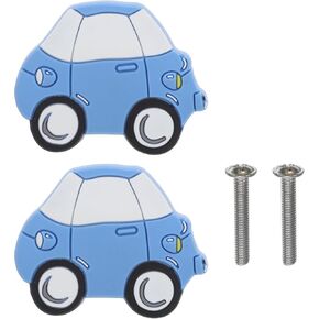 2pcs Cartoon Car Dresser Knobs Kids Plastic Cabinet Pull Handle - Decorative Furniture Hardware for Boy Nursery Room Party Decor Bathroom Kitchen in Kuwait