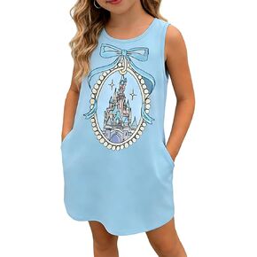 Magical Kingdom Dress for Kids Baby Girls- Magic Castle Princess Sundress Holiday Family Trip Tshirts in Kuwait