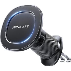 Miracase for MagSafe Car Mount with Metal Hook Clip, Magnetic Phone Holders for Car Phone Holder, Compatible with Garmin GPS Fit iPhone Android and All Smartphones, Dark Black in Saudi Arabia