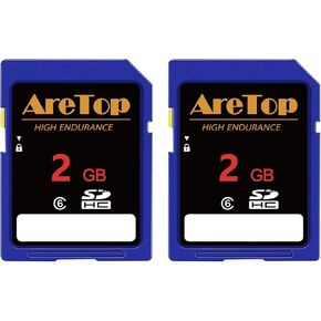 بطاقة AreTop SD سعة 2 جيجابايت، عبوتان بطاقة ذاكرة UHS-I فئة 10 SDHC، عبوتان بطاقات رقمية آمنة للفيديو عالية الدقة سعة 2 جيجابايت للكاميرات، DSLR، كاميرات الحركة وكاميرا المسار in Kuwait