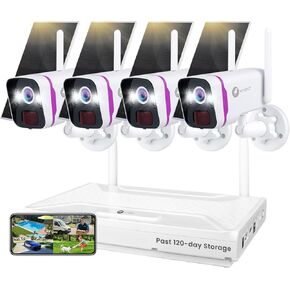 xmartO Wireless 2K QHD Solar Security Camera System,10CH NVR with 500GB HDD in Saudi Arabia