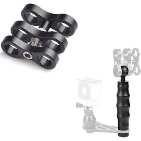 OrcaTorch ZJ12 Handle for Camera Tray, Universal Compatibility with Various Accessories & OrcaTorch ZJ13 Aluminum Ball Joint Clamp for Underwater Diving Light Arms Tray Bundle in Kuwait