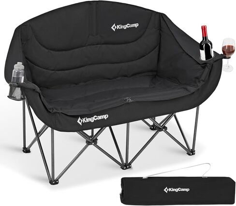 KingCamp Double Camping Chair XL Oversized for Adults, Folding Camping Loveseat for Outdoor Lawn Beach, 2 Person Portable Padded Camping Chair Heavy Duty in Saudi Arabia