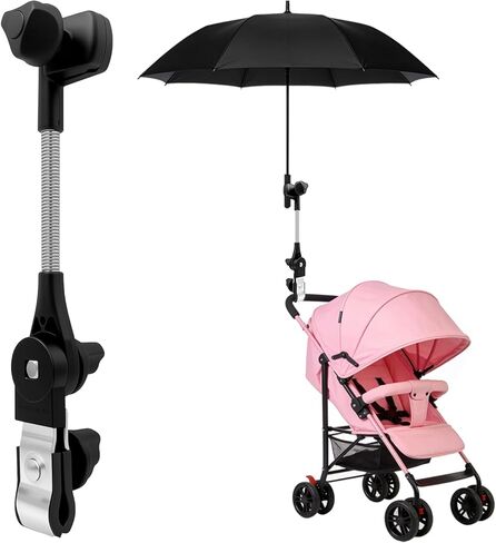 Umbrella Holder, 360° Adjustable Universal Umbrella Mount for Push Carts & Club Cars, Scratch-Free Clamp Attachment for Sun & Rain Protection in Kuwait