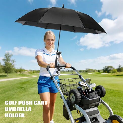 Umbrella Holder, 360° Adjustable Universal Umbrella Mount for Push Carts & Club Cars, Scratch-Free Clamp Attachment for Sun & Rain Protection in Kuwait