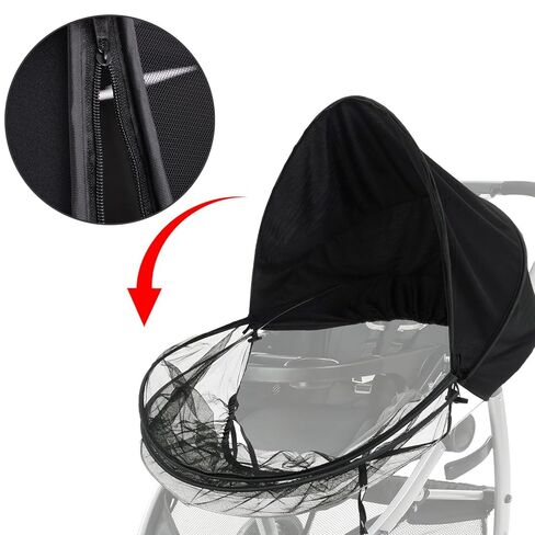 Replacement Canopy for Graco Stroller – 2-in-1 Stroller Cover with UV Sun Shade & Mosquito Net, Breathable Protection with 2-Way Zipper for Walks, Parks, and On-the-Go Travel in Kuwait