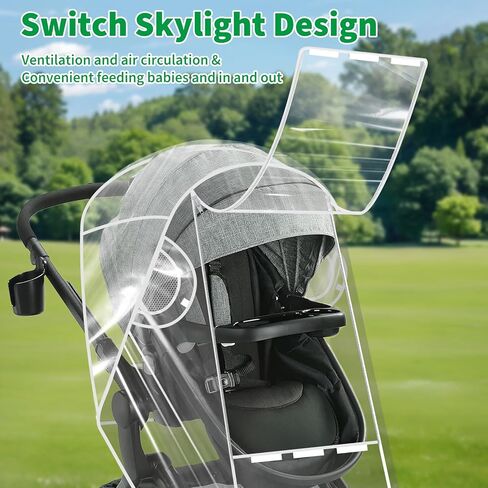 Universal Stroller Rain Cover Compatible with Graco, Waterproof Stroller Cover - Clear Weather Shield, Breathable Windproof Protection for Travel Strollers in Kuwait