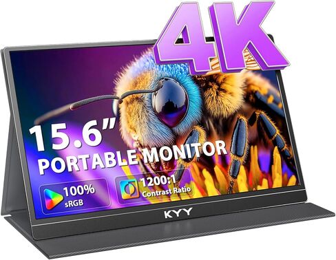 KYY Triple Laptop Screen Extender, 15.6" 1080P FHD IPS Dual Portable Extended Monitor, USB C Travel Display for 12-17'' Laptop, 210°Rotation & Kickstand, Plug and Play (Windows Only) in Saudi Arabia