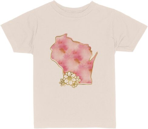 Watercolor Wisconsin Toddler Kids T-Shirt in Kuwait