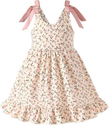 Toddler Summer Dress Baby Girl Beach Outfits Bow Halter Floral Boho Sundress Princess Party Clothes in Saudi Arabia