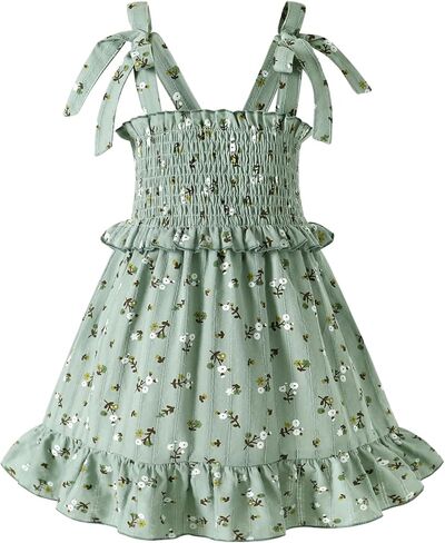 Toddler Summer Dress Baby Girl Beach Outfits Bow Halter Floral Boho Sundress Princess Party Clothes in Saudi Arabia